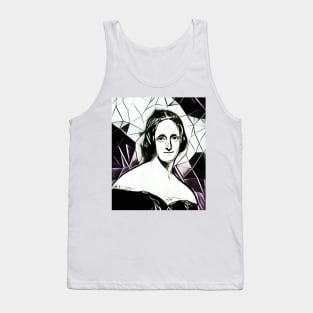 Mary Shelley Black and white Portrait | Mary Shelly Black and white artwork 5 Tank Top